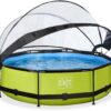 Bazén s krytem a filtrací Lime pool Exit Toys kruhový ocelová konstrukce 300*76 cm zelený od 6 let - Image 2