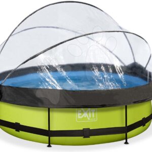 Bazén s krytem a filtrací Lime pool Exit Toys kruhový ocelová konstrukce 300*76 cm zelený od 6 let