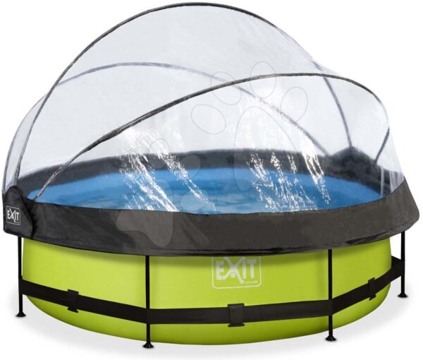 Bazén s krytem a filtrací Lime pool Exit Toys kruhový ocelová konstrukce 300*76 cm zelený od 6 let