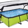 Bazén s krytem a filtrací Lime pool Exit Toys ocelová konstrukce 220*150 cm zelený od 6 let - Image 2