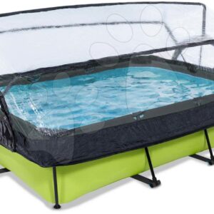 Bazén s krytem a filtrací Lime pool Exit Toys ocelová konstrukce 220*150 cm zelený od 6 let