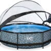 Bazén s krytem a filtrací Stone pool Exit Toys kruhový ocelová konstrukce 300*76 cm šedý od 6 let - Image 2