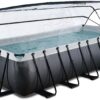 Bazén s krytem a pískovou filtrací Black Leather pool Exit Toys ocelová konstrukce 540*250*122 cm černý od 6 let - Image 2