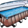 Bazén s krytem a pískovou filtrací Wood pool Exit Toys ocelová konstrukce 540*250*100 cm hnědý od 6 let - Image 2