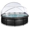 Bazén s krytem pískovou filtrací a tepelným čerpadlem Black Leather pool Exit Toys kruhový ocelová konstrukce 450*122 cm černý od 6 let - Image 2