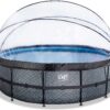 Bazén s krytem pískovou filtrací a tepelným čerpadlem Stone pool Exit Toys kruhový ocelová konstrukce 450*122 cm šedý od 6 let - Image 2