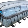 Bazén s krytem pískovou filtrací a tepelným čerpadlem Stone pool Exit Toys ocelová konstrukce 540*250*122 cm šedý od 6 let - Image 2