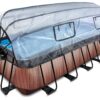 Bazén s krytem pískovou filtrací a tepelným čerpadlem Wood pool Exit Toys ocelová konstrukce 540*250*122 cm hnědý od 6 let - Image 2