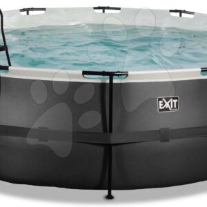 Bazén s pískovou filtrací Black Leather pool Exit Toys kruhový ocelová konstrukce 450*122 cm černý od 6 let