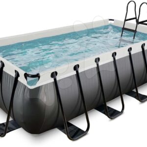 Bazén s pískovou filtrací Black Leather pool Exit Toys ocelová konstrukce 400*200*100 cm černý od 6 let