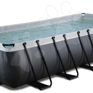 Bazén s pískovou filtrací Black Leather pool Exit Toys ocelová konstrukce 540*250*100 cm černý od 6 let