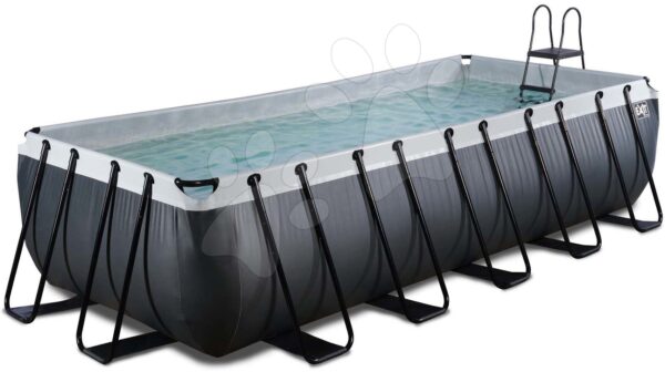 Bazén s pískovou filtrací Black Leather pool Exit Toys ocelová konstrukce 540*250*122 cm černý od 6 let