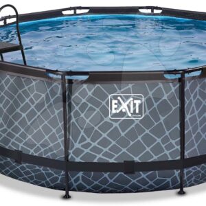 Bazén s pískovou filtrací Stone pool Exit Toys kruhový ocelová konstrukce 360*122 cm šedý od 6 let