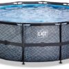 Bazén s pískovou filtrací Stone pool Exit Toys kruhový ocelová konstrukce 427*122 cm šedý od 6 let - Image 2