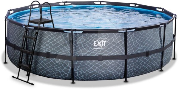 Bazén s pískovou filtrací Stone pool Exit Toys kruhový ocelová konstrukce 488*122 cm šedý od 6 let