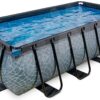 Bazén s pískovou filtrací Stone pool Exit Toys ocelová konstrukce 400*200*100 cm šedý od 6 let - Image 2