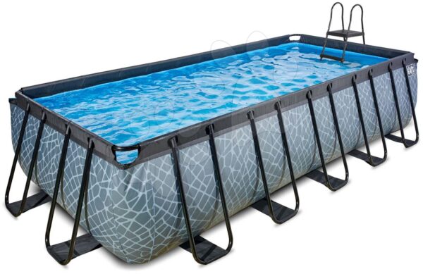 Bazén s pískovou filtrací Stone pool Exit Toys ocelová konstrukce 540*250*122 cm šedý od 6 let