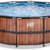 Bazén s pískovou filtrací Wood pool Exit Toys kruhový ocelová konstrukce 427*122 cm hnědý od 6 let - Image 2