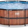 Bazén s pískovou filtrací Wood pool Exit Toys kruhový ocelová konstrukce 450*122 cm hnědý od 6 let - Image 2