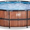 Bazén s pískovou filtrací Wood pool Exit Toys kruhový ocelová konstrukce 488*122 cm hnědý od 6 let - Image 2