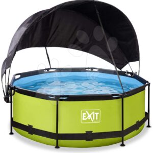Bazén se stříškou a filtrací Lime pool Exit Toys kruhový ocelová konstrukce 244*76 cm zelený od 6 let