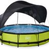Bazén se stříškou a filtrací Lime pool Exit Toys kruhový ocelová konstrukce 360*76 cm zelený od 6 let - Image 2