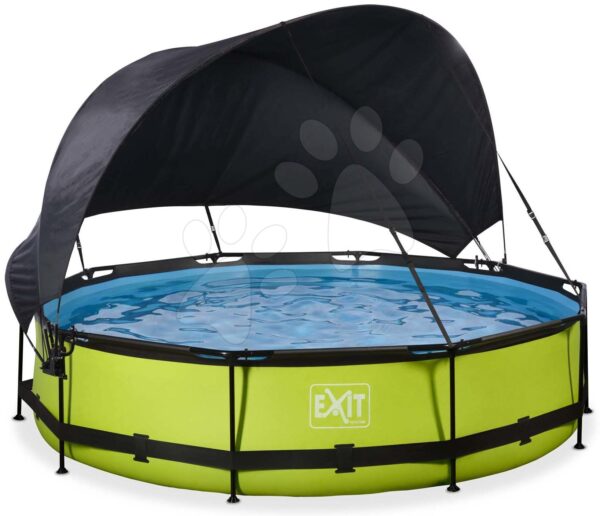 Bazén se stříškou a filtrací Lime pool Exit Toys kruhový ocelová konstrukce 360*76 cm zelený od 6 let
