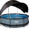 Bazén se stříškou a filtrací Stone pool Exit Toys kruhový ocelová konstrukce 300*76 cm šedý od 6 let - Image 2