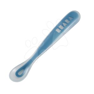 Beaba lžička pro děti Ergonomic ze silikonu 913381 modrá