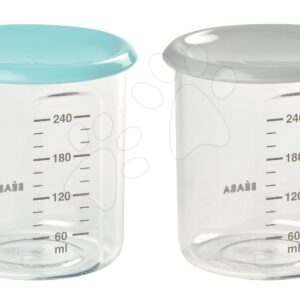 Beaba set 2 dóz na jídlo Maxi Portion 2x240 ml 912714 bleděmodrá a bledězelená