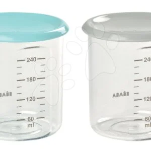 Beaba set 2 dóz na jídlo Maxi Portion 2x240 ml 912714 bleděmodrá a bledězelená