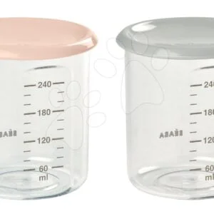Beaba set 2 dóz na jídlo Maxi Portion 2x240 ml 912715 nude a šedá