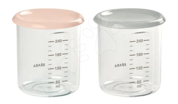 Beaba set 2 dóz na jídlo Maxi Portion 2x240 ml 912715 nude a šedá