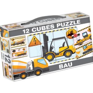 Dohány velké dětské kostky pracovní vozidla 12 ks 602-5