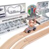 Dřevěná autodráha Porsche Racing Extension Set Eichhorn s bezpečnostním autem 14 dílů - Image 2