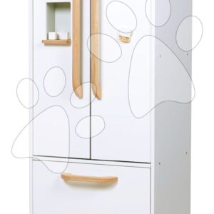Dřevěná chladnička dvoukřídlová Refridgerator Tender Leaf Toys s úložným boxem a výroba ledu 101 cm výška