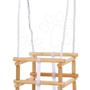 Dřevěná houpačka Wooden Baby Swing Outdoor Eichhorn přírodní 140–210 cm délka 30*30 cm sedadlo 20 kg nosnost od 12 měsíců