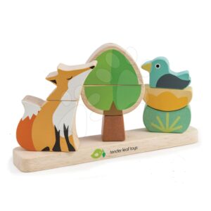 Dřevěná magnetická skládačka s liškou Foxy Magnetic Stacker Tender Leaf Toys 8 tvarovaných kostek od 18 měsíců