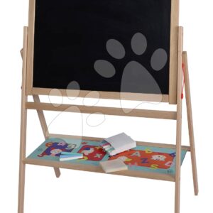 Dřevěná magnetická tabule Standing Blackboard Eichhorn skládací s 12 doplňky