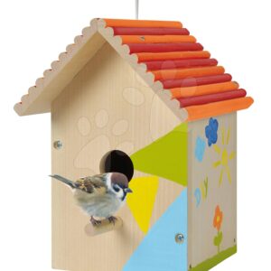 Dřevěná ptačí budka Outdoor Birdhouse Eichhorn Poskládej a vymaluj – se štětcem a barvami od 6 let