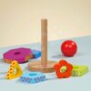 Dřevěná skládací věž Color Stacking Tower Eichhorn 6 barevných tvarů s míčem výška 12 cm od 12 měsíců - Image 2