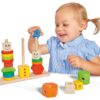 Dřevěná skládačka figurky Stacking Puzzle Figures Eichhorn barevné a vzorované tvary 21 dílů od 12 měsíců - Image 3