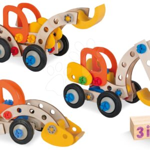 Dřevěná stavebnice bagr Constructor Excavator Eichhorn tři modely (bagr