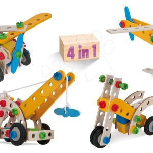 Dřevěná stavebnice jeřáb Constructor Mobile Crane Eichhorn čtyři modely (jeřáb