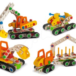 Dřevěná stavebnice pásový jeřáb Constructor Crawler Excavator Eichhorn 4 modely (jeřáb