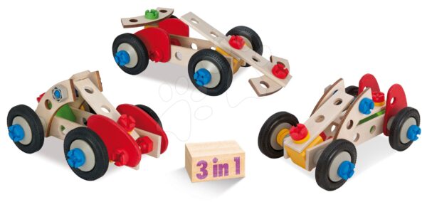 Dřevěná stavebnice závody Constructor Racer Eichhorn tři modely (minibuggy
