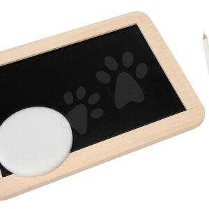 Dřevěná tabule na tužky a křídu Small Blackboard Eichhorn s 3 tužkami a houbou 5 dílů