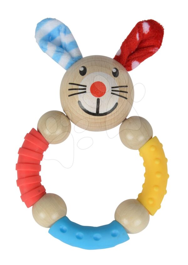 Dřevěné chrastítko Rabbit Beads Baby Eichhorn zajíček od 3 měsíců