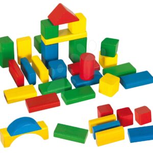 Dřevěné kostky Coloured Wooden Blocks Eichhorn barevné 50 kusů v různých tvarech velikost 25 mm od 12 měsíců