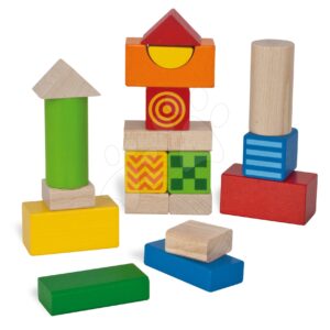 Dřevěné kostky Feel and Sound Blocks Eichhorn vzorované 20 kusů 4 kostky s texturou a 2 zvukové velikost 40 mm od 12 měsíců